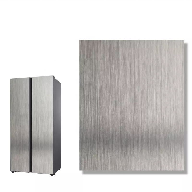 O PVC lateral gravado da cor laminou a chapa de aço para o refrigerador